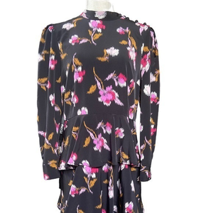 Who What Wear size‎ large black floral layered dress , buttons on neck shoulder